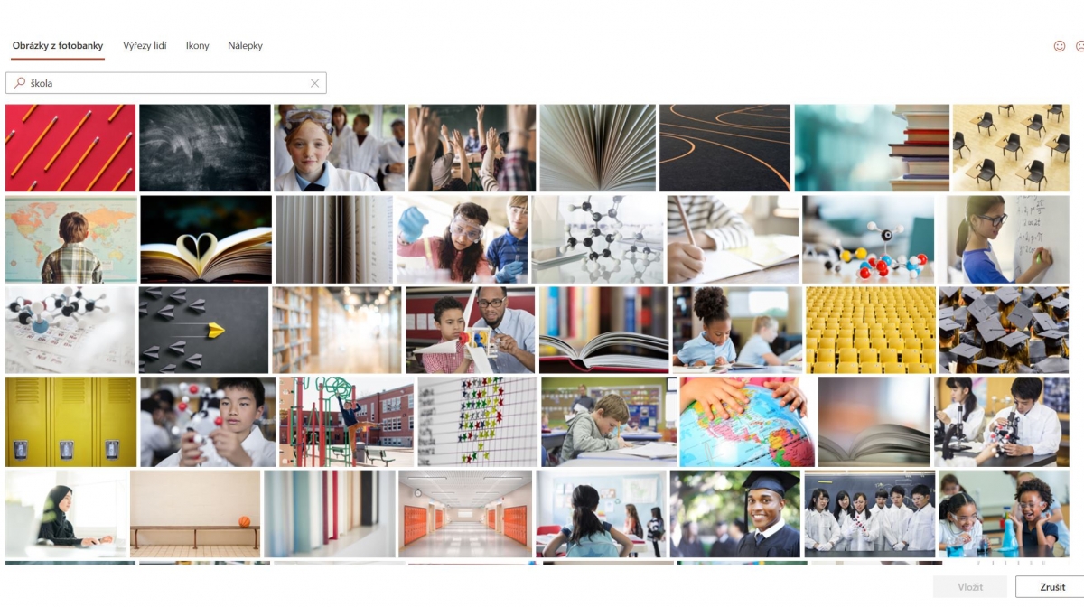 Nejen při výuce můžete nově v MS Office využít fotobanku