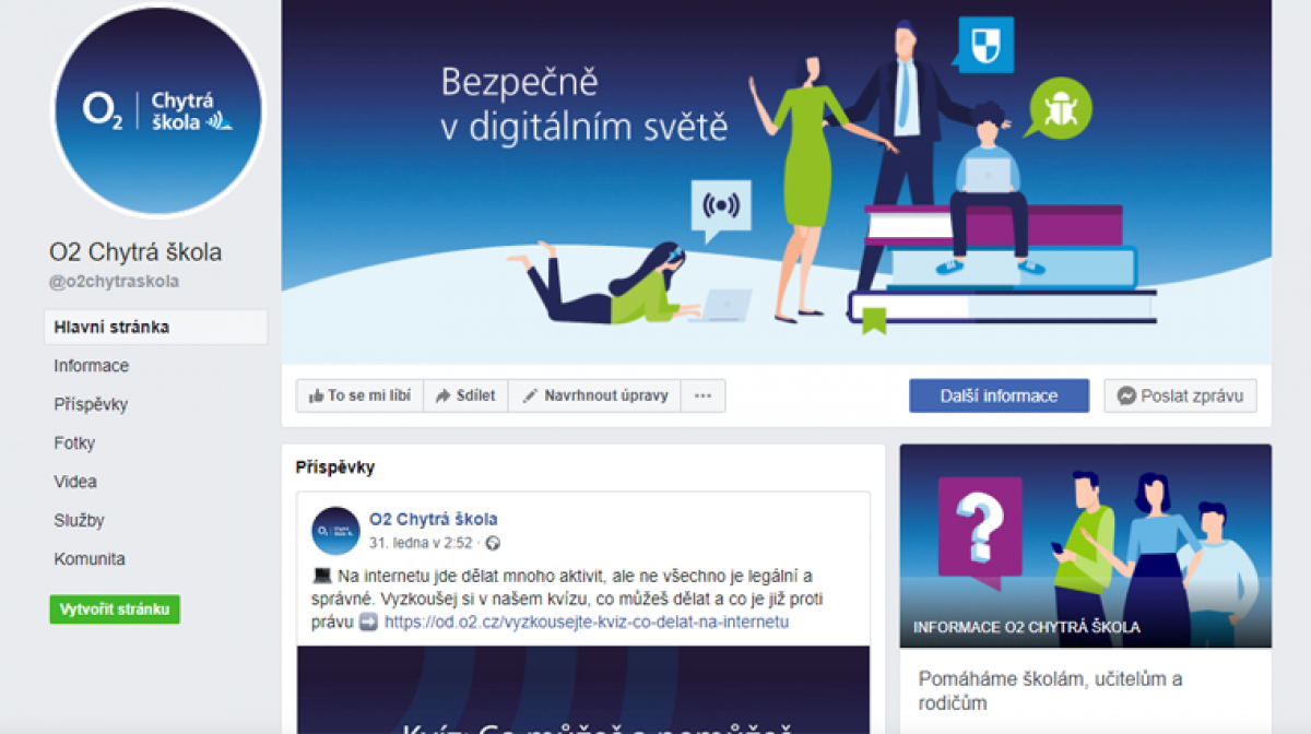 O2 Chytrá škola je nově i na Facebooku. Sledujte nás!